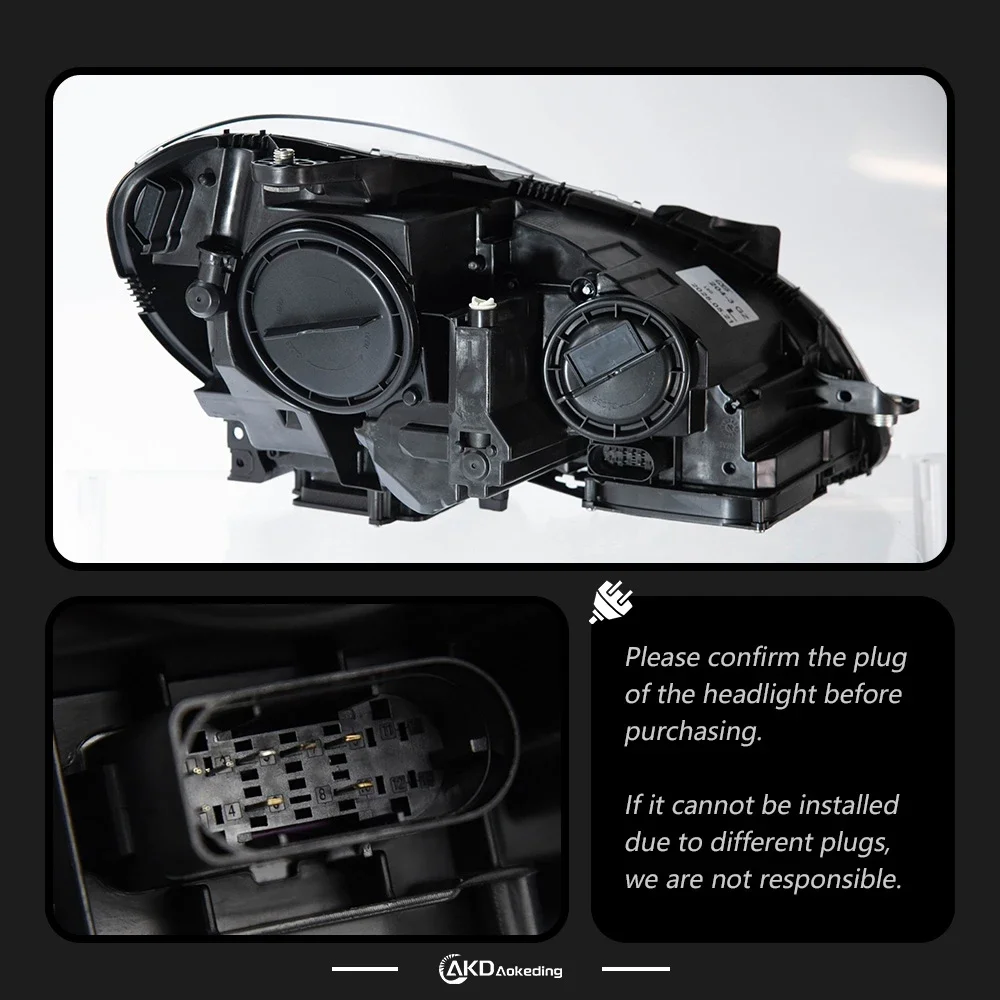 Auto Parts For W204 Headlights 2011-2013 C200 C300 C Class Latest Styling LED DRL Dual Projector Car Accesorios Modified