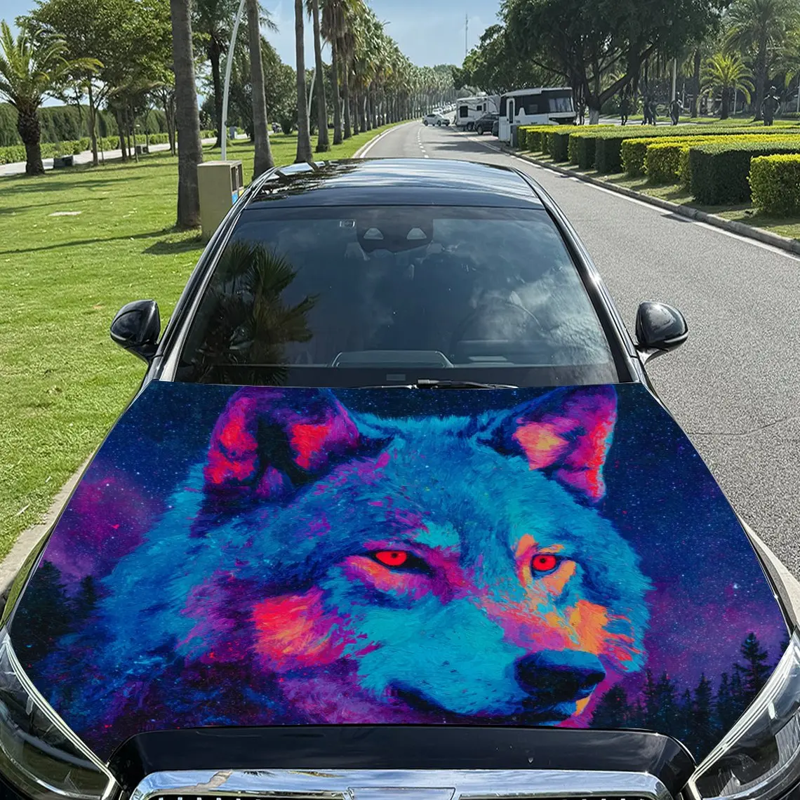 

Wolf Car Hood Stickers,Durable PVC Vinyl Packaging,Enhanced Protection And Style,Easy To Apply And Disassemble,Suitable For Most