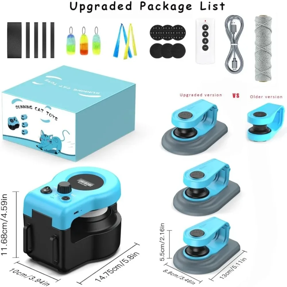 لعبة القطط التفاعلية للقطط الداخلية، التحكم التلقائي/اليدوي DIY لعبة ريشة القطط الماوس مفرغة للقطط #6