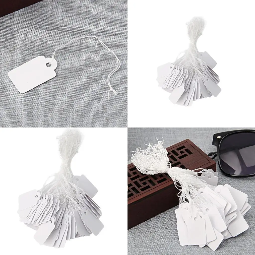 500 White Jade Blank Label Listing Hanging Price Labels 26X15mm Top