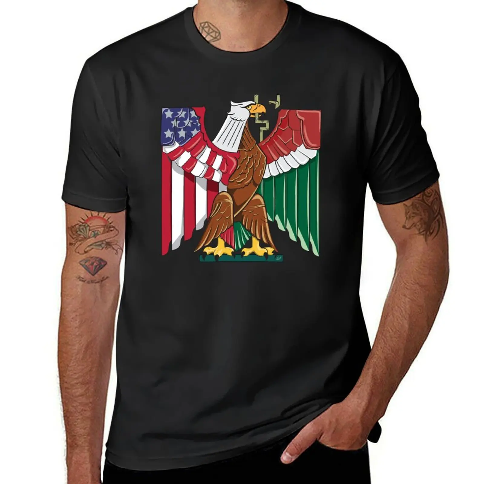 Mexi-Merican Eagle T-Shirt tees animal prinfor boys mens vintage t shirts