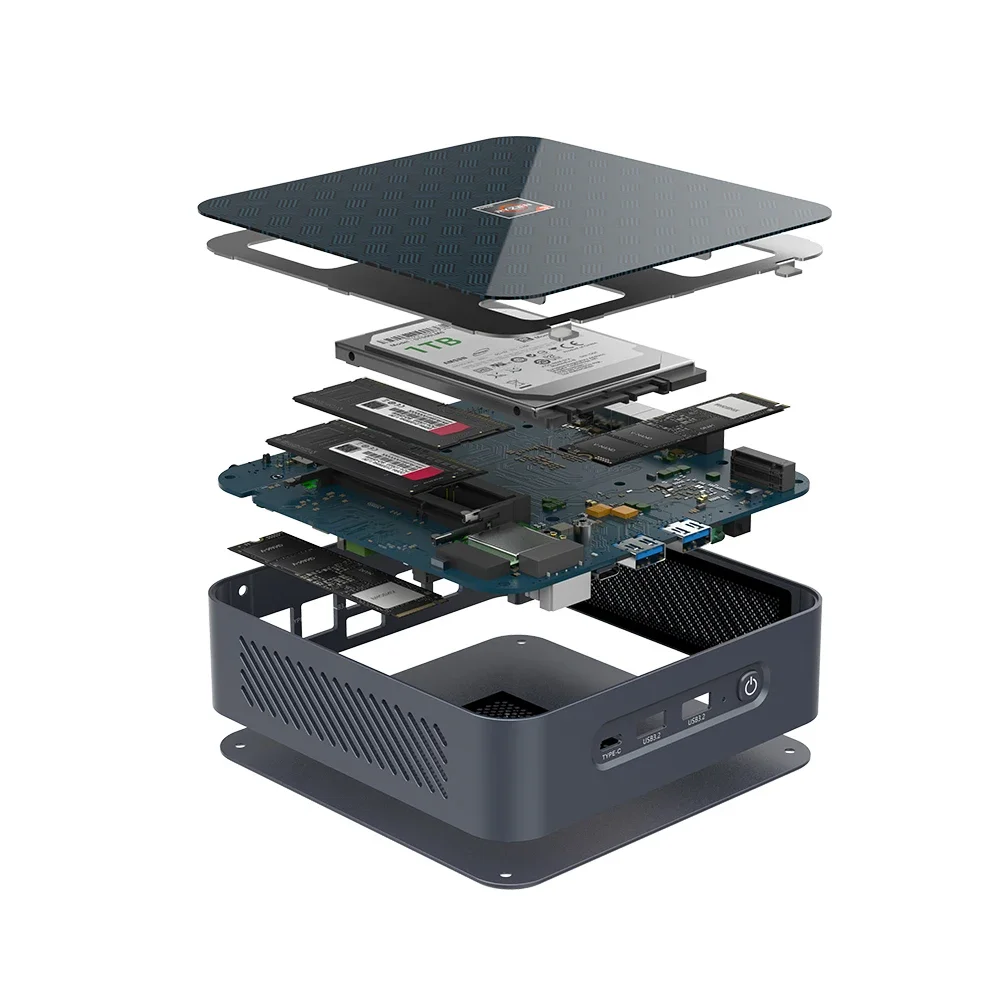 คอมพิวเตอร์ขนาดเล็กเกม topton S500 + NUC AMD R9 5800U R7 5900HX 2 * DDR4 NVMe SSD 2.5G LAN Window11คอมพิวเตอร์ตั้งโต๊ะขนาดเล็ก/10 4K