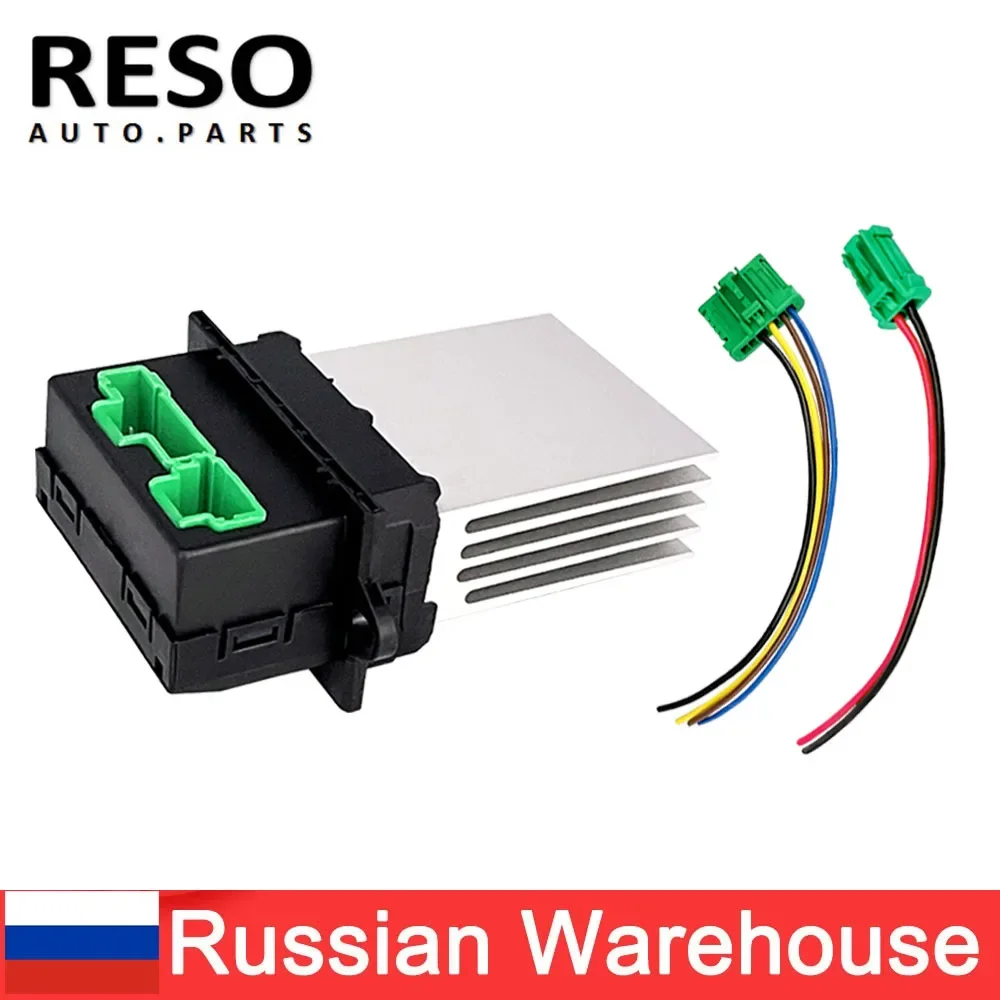 Heater Blower Resistor with Connector Wire 6441L2 7701207718 7701048390 F657165W For Renault Citroen C2 C3 C5 Peugeot 406 107