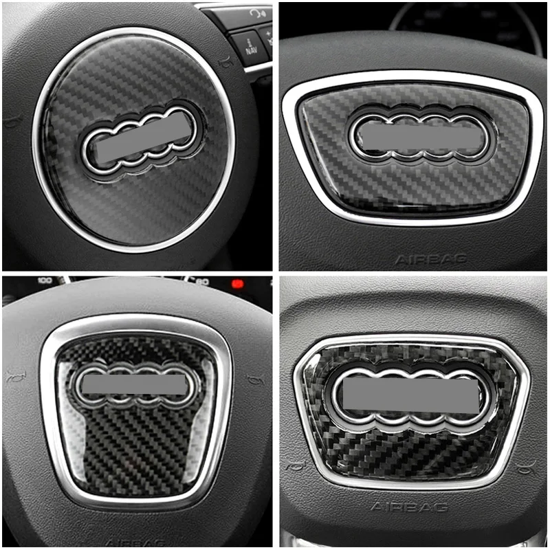 Car Steering Wheel Ring Trim Carbon Fiber Sticker Decal Cover Decoration For Audi A3 A4 B8 B9 S3 S4 Q3 8R Q7 4L A3 8V Q5 A6 S6 - view 5
