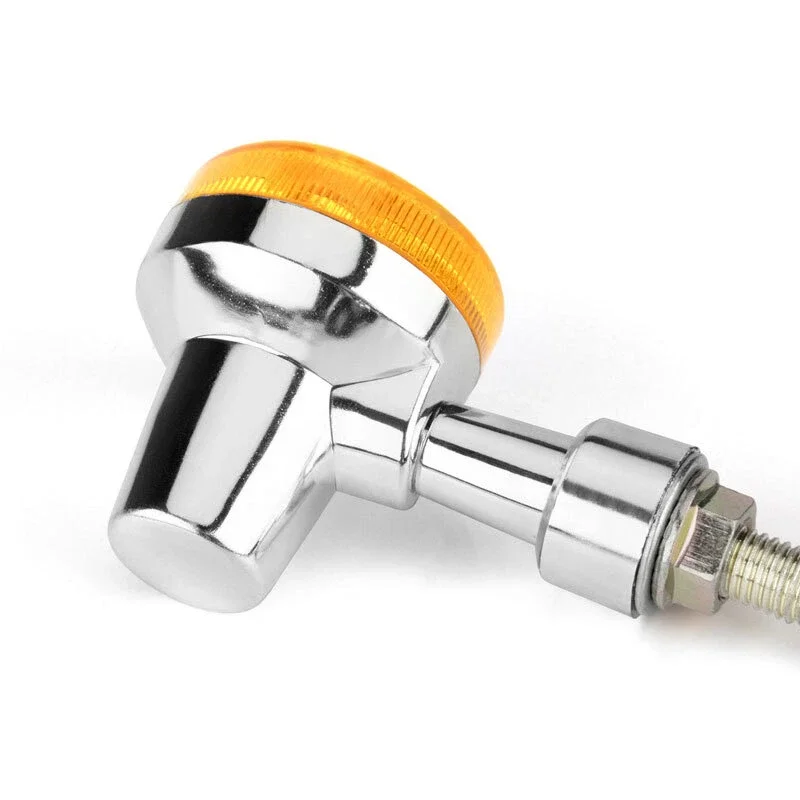 

4X Motorcycle Turn Signals Light Blinker Indicator Light Chrome Amber Universal Motorcycle Equipment Accessories