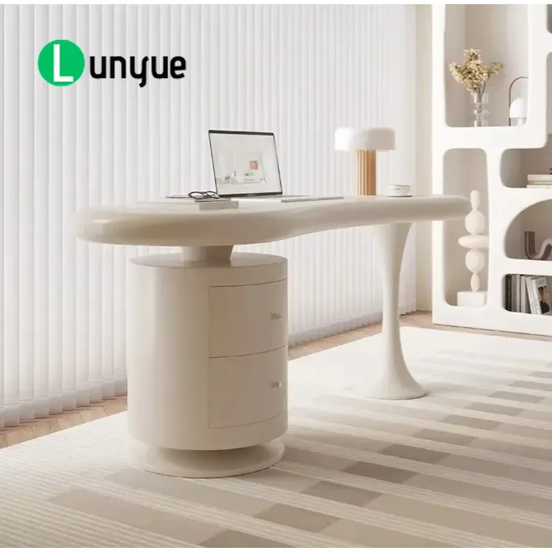 Cream Style Modern Simple Computer Desk Light Luxury Small Apartment Household Furniture Compact Writing Table for Home