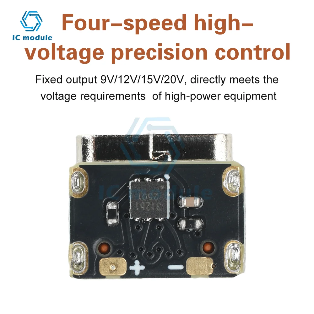 PD3.0 PD3.1 QC2.0 미니 디코이 고속 충전 모듈 유형 C DC 9V/12V/15V/20V 트리거 PD-DC 고속 충전 보드