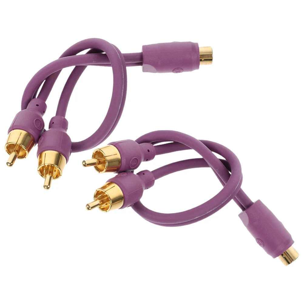 

2pcs RCA Splitter Cable Car Audio Y Splitter Subwoofer Amplifier Wire Dual Speaker Conversion Line Adapter Kit Plastic