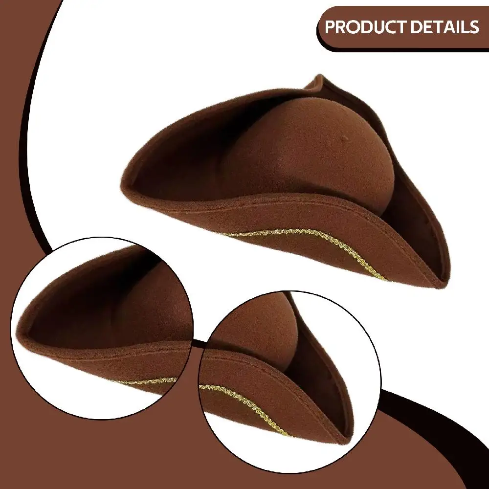 Chapéu de pirata acessório de cabeça decorativo para adultos, homens mulheres chapéu tricornio para vestido extravagante cosplay performance role play festival