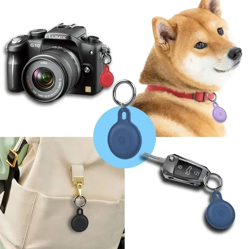Silicon Keychain for Apple Airtags Case Protective Cover 360° Waterproof  Airtag Holder Tracker Accessories AirTag Case Key Ring image 4