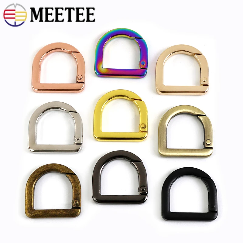

10-50Pcs Meetee 20mm D Ring Metal Buckle Handbag Strap Openable Spring Hook Leather Keychain Connect Clasp Hardware Accessories