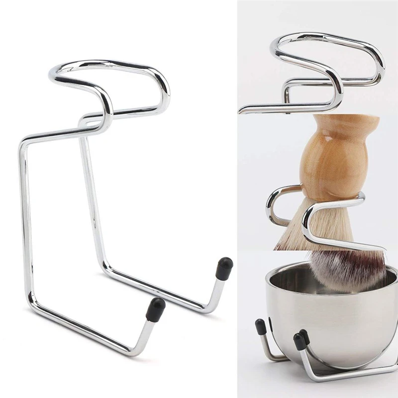 

2 In 1Stainless Steel Men's Shaving Dry Or Wet Cup Shaving Holder Set Male Beard Soap Bowl Shaving Stand Facial Cleaner Tool