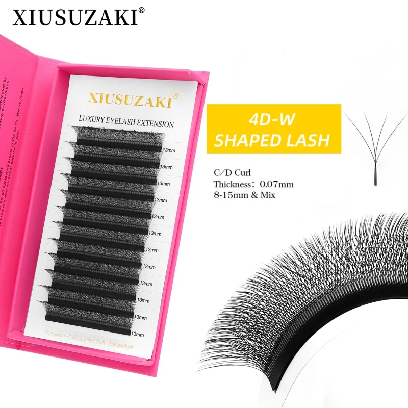 

XIUSUZAKI W Shape 4D Eyelashes Extension Premade Volume Fans YY-shape Lashes Faux Mink Soft Easy Faning Natural Lashes