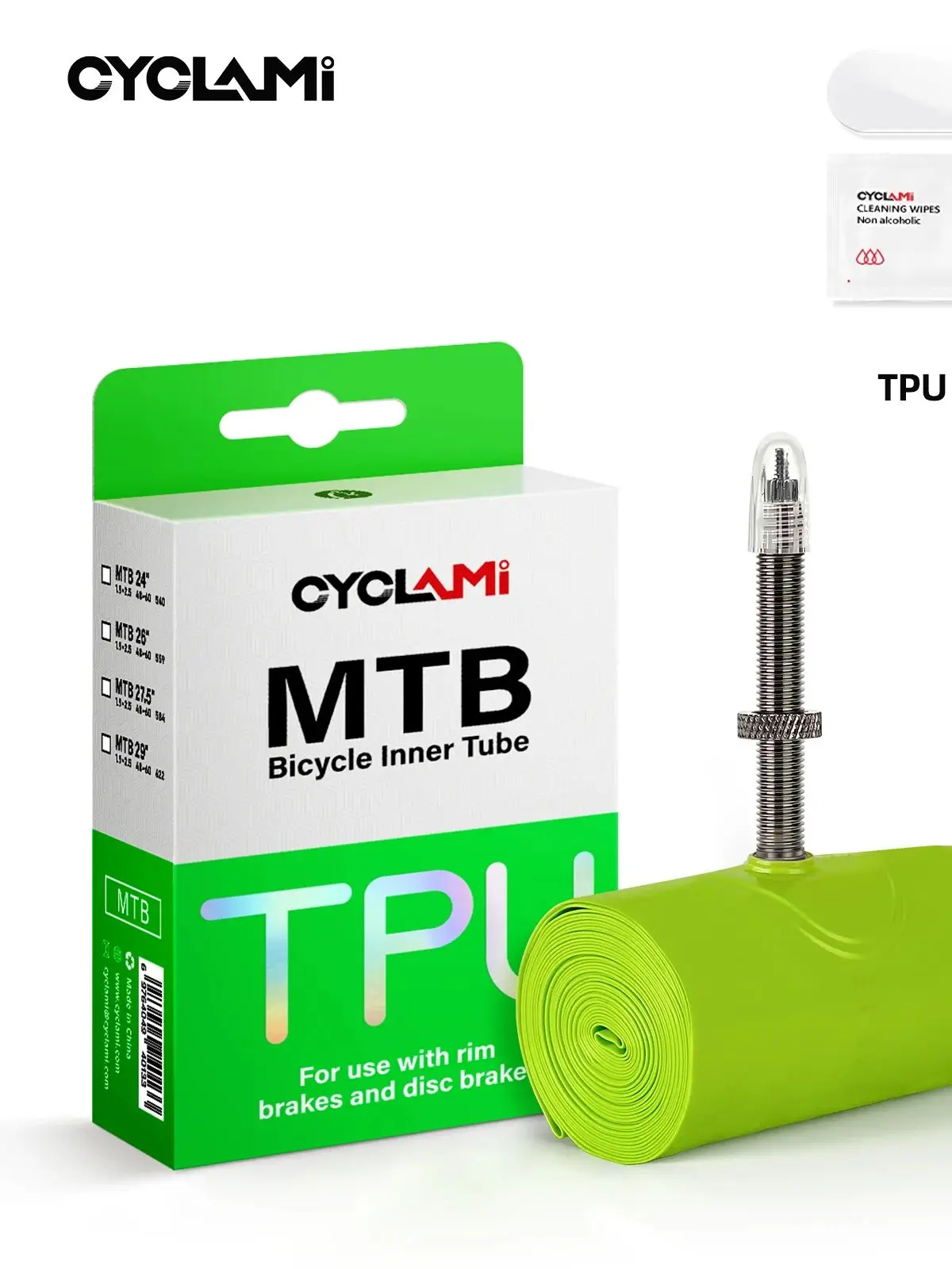 AliExpress CYCLAMI Bike Inner Tube Ultralight TPU Hose Metal Presta Valve FV Removable Bike Accessories For Mountain 1.9 2.5 MTB 29 27.5 26