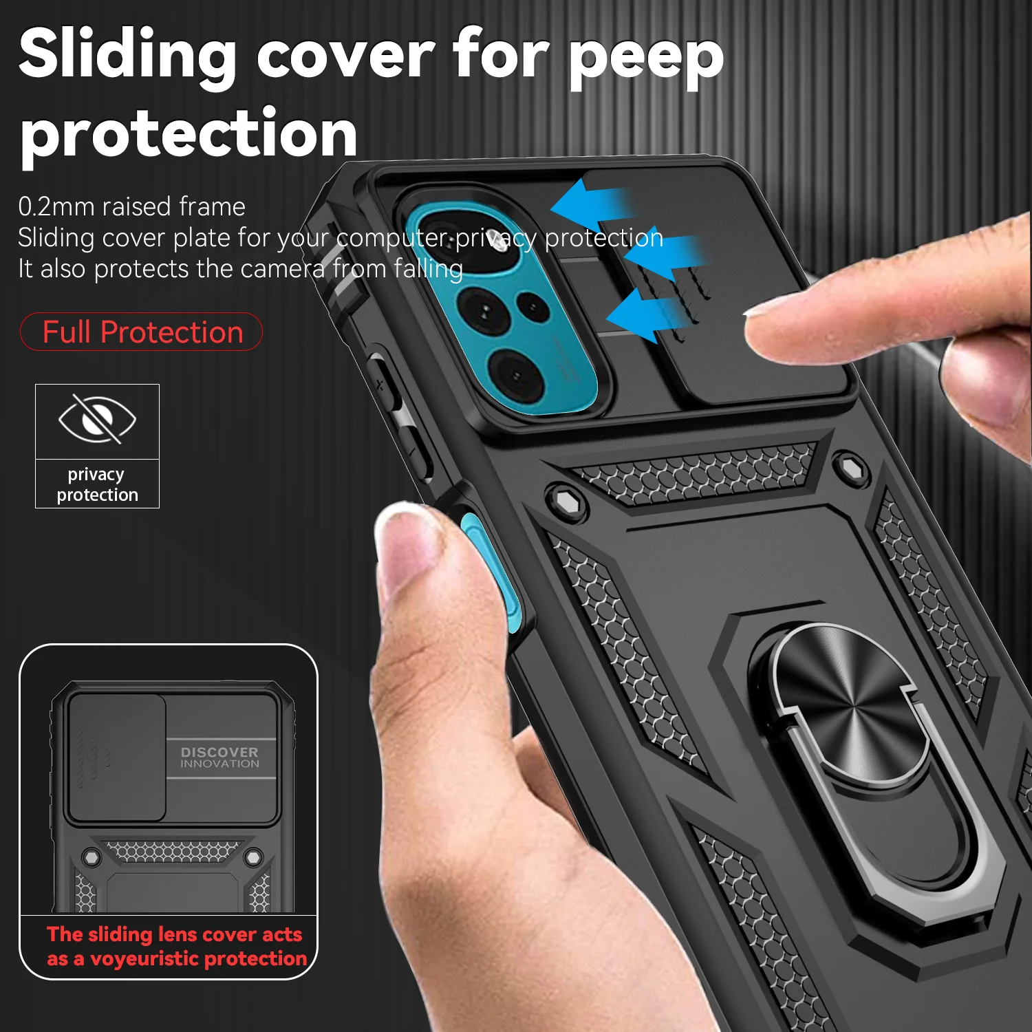 For Motorola Moto G22 Case  Magnetic Ring Shockproof Armor Phone Cases For MotoG22 G22 G 22 Slide Lens Camera Protect Cover