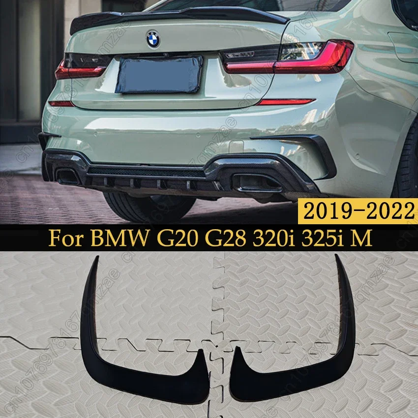 Rear Bumper Canard Splitter For BMW 3 Series G20 G28 M Sport 318i 320i 325i 330i 2019-2022 Fin Cover Side Wing Spoiler Sticker