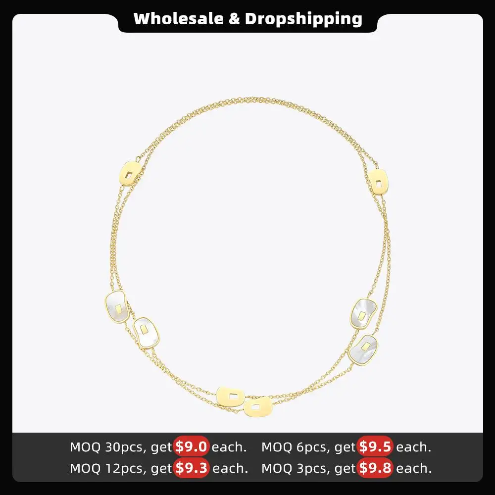 Irregular Natural Conch Pendant Necklace Women Gold Color Stainless Steel Femme Long Necklaces Fashion Jewelry P193047