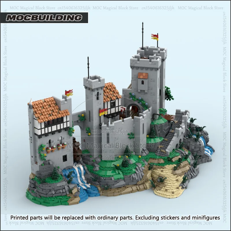 Film MOC château Diorama blocs de construction Base mise à niveau château ouvert Architecture technologie briques bricolage assemblage modèle jouets cadeaux