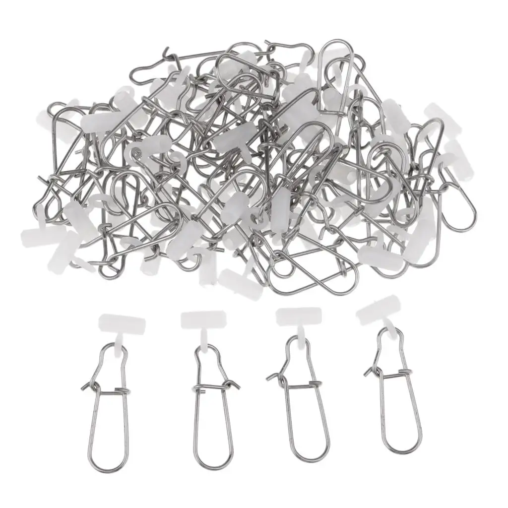 Pack of 50 Fishing Lines with Stainless Steel Clasp for Braid Line