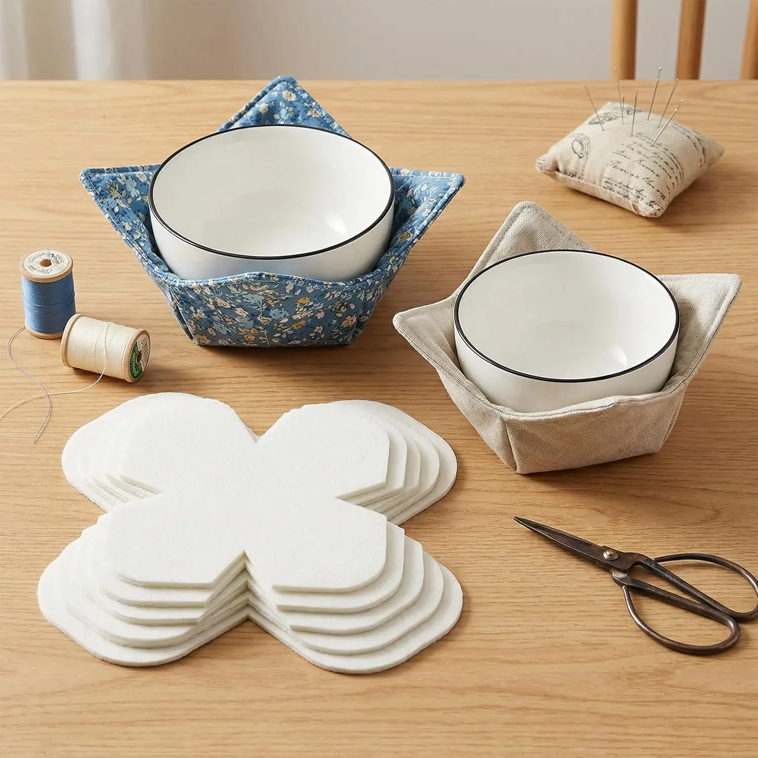 6pcs Pan Protectors Heat Insulating Wool Felt Trivets for Nonstick Cookware Kitchen Pot Holders Absorbent Dining Mats