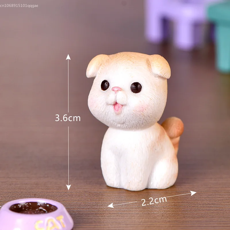 Mini Cute Chubby Cat Decorative Figures Mini Kitten Home Garden Decor Kawaii Figurine Miniature Home Decoration Accessories