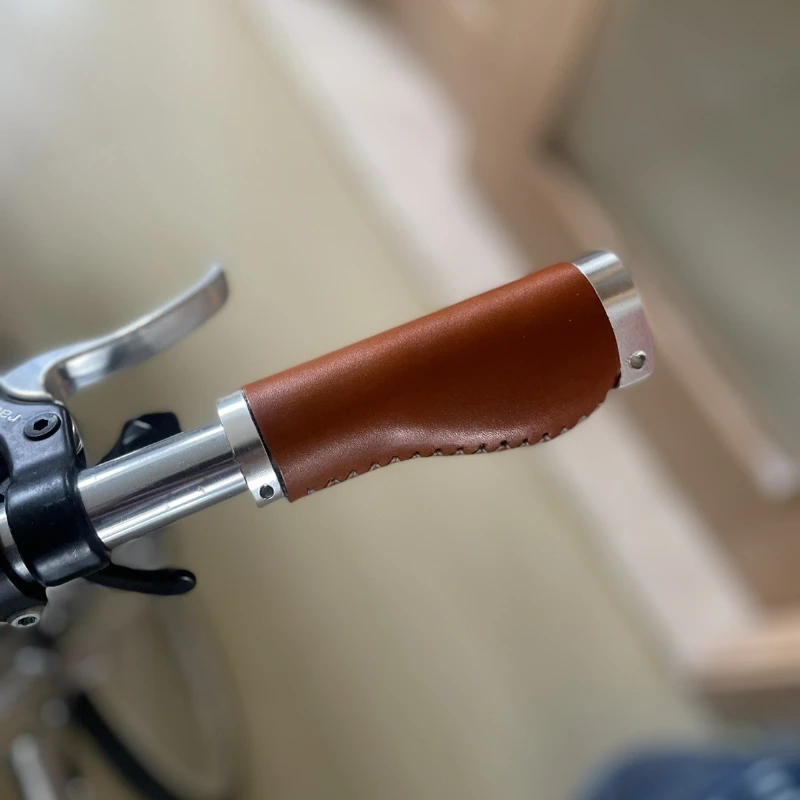

Retro, bicycle, meatball, set of folding handlebars, top layer of cowhide