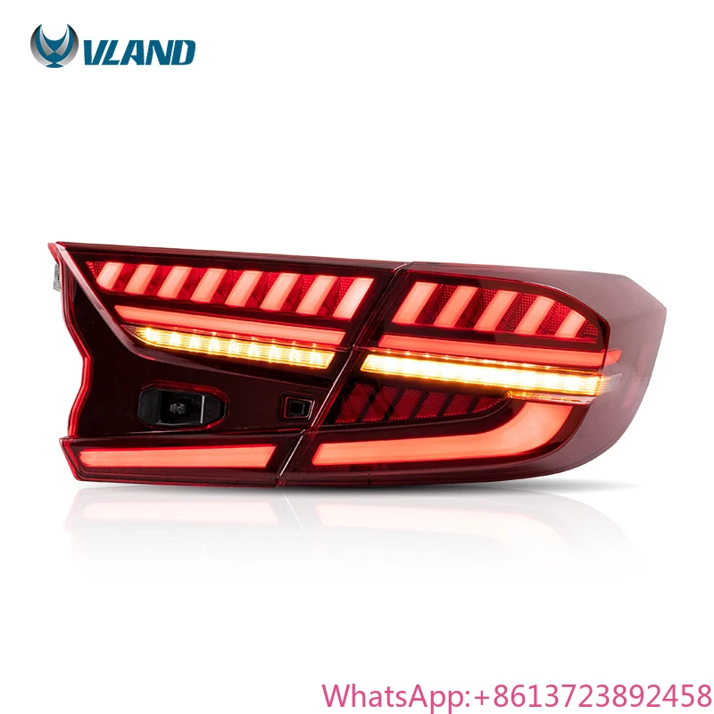 

VLAND Wholesales Factory Full LED Taillights Rear Tail Lamp With Dynamic Turn Signal 2018 2019 Tail Light for Honda 10th Accord