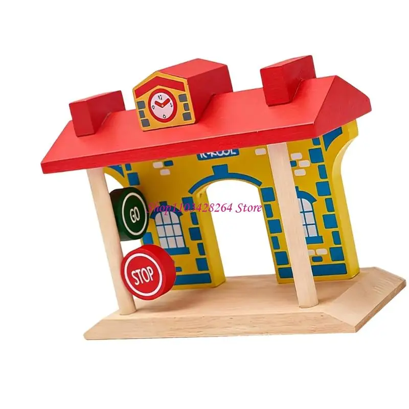 

Children Station Train Platform Wooden Track Parts for Scene Development Fun