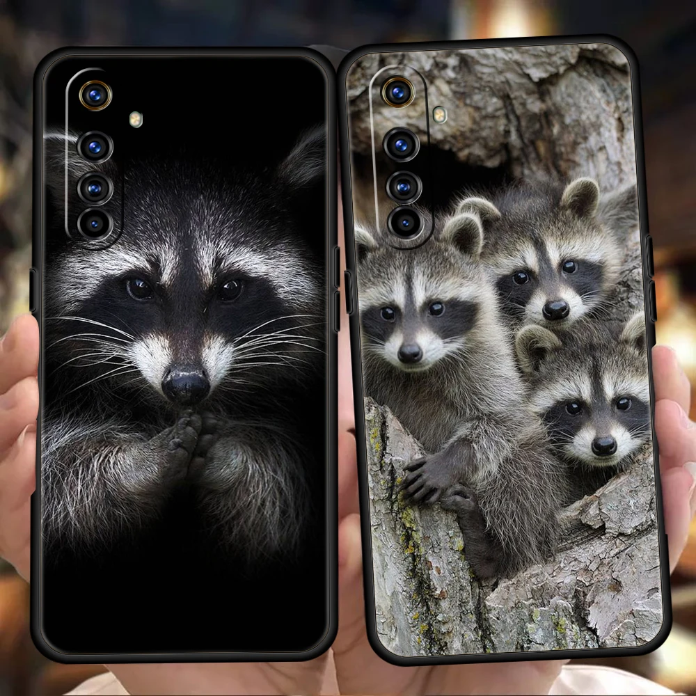 Cute Animal Raccoon Soft Phone Case For Oppo A12 A15 A16 A74 A76 A95 Find X5 Pro A54 A53 A52 Reno 6 7 SE Z A9 2020 Pro 5G Cover