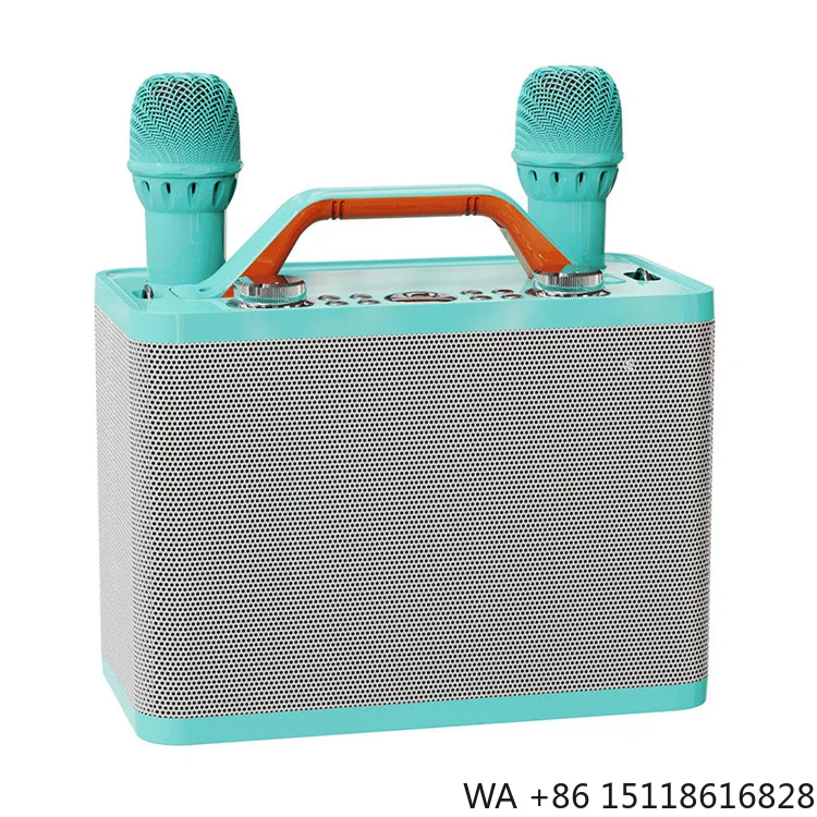 Factory Price Dynamic Karaoke System Rechargeable Battery Wireless Karaoke Machine Speaker with 2 Mic for Home KTV