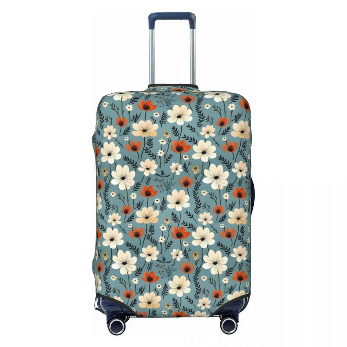 Retro Flower Suitcase Cover Ditsy Floral Print Business Protector Vacation Useful Luggage Supplies