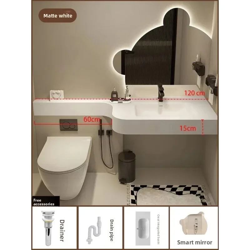 

Pure Acrylic Bathroom Cabinet Combination with Basin Toilet Extension Edge for Wash Face
