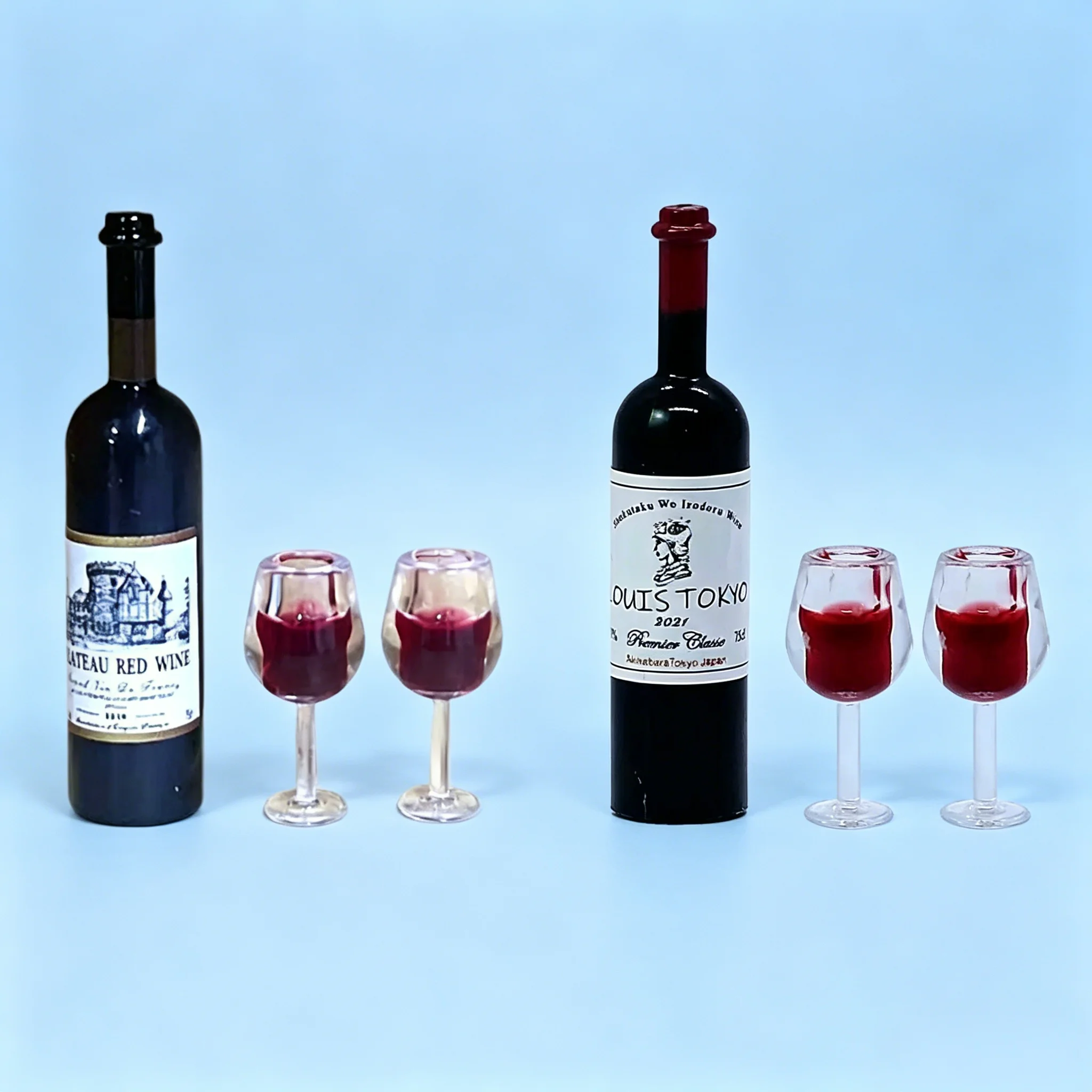 1 Juego de Mini Botellas de Vino y Tazas a Escala 1/12 para Casa de Muñecas, Accesorios de Decoración para Casa de Muñecas