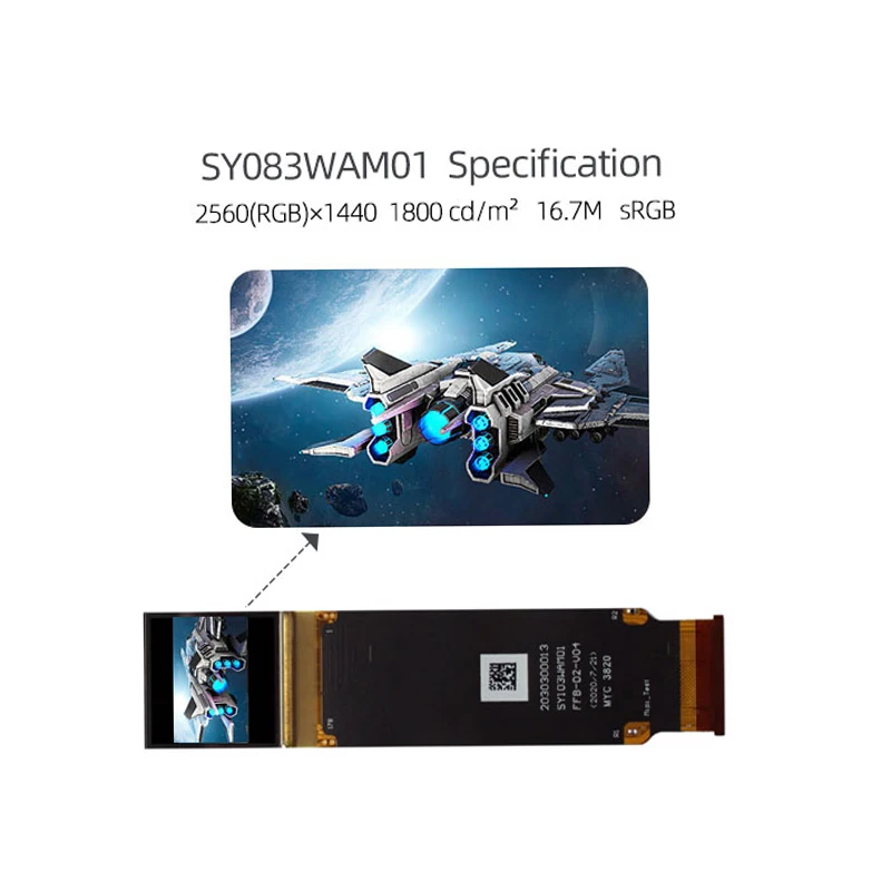 

SY103WAM01 VR AR Digital Camera Display Screen 0.83 Inch OLED 2560x1440 Resolution High-Definition Touch-Sensitive Panel
