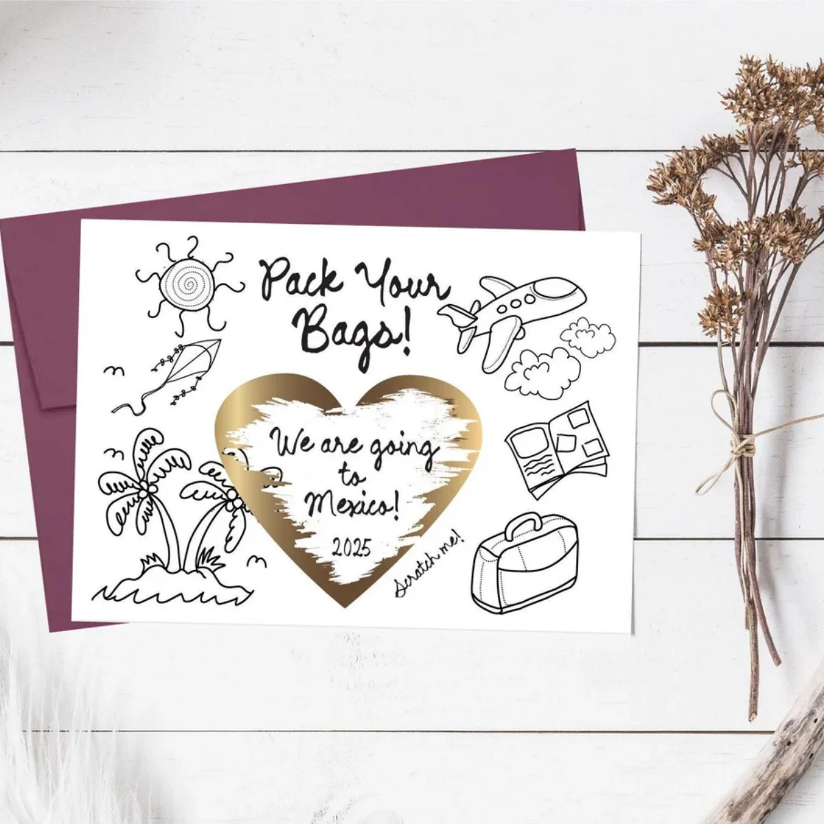 Personalized Bachelorette Trip Scratch Off Card Bride Tribe Surprise Reveal Card Bridal Shower Favor