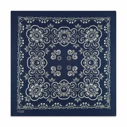 Navy Blue Cashew Hip Hop Cotton Square Bandana Scarf Riding Headband Paisley Gifts For Men Unisex