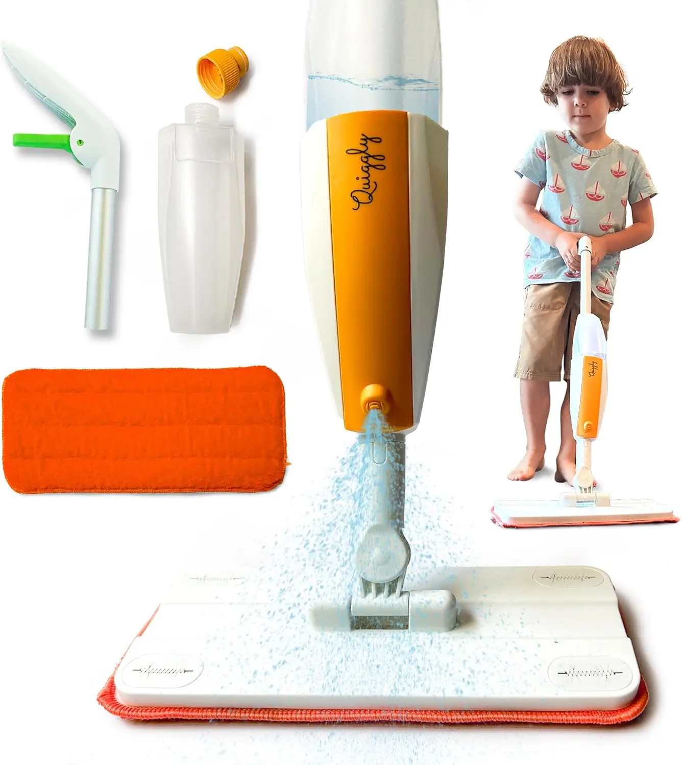 

Kids Spray Mop Toy - Real Water Sprayer Cleaning Set for Toddlers, Educational Fun Montessori Sweeper
