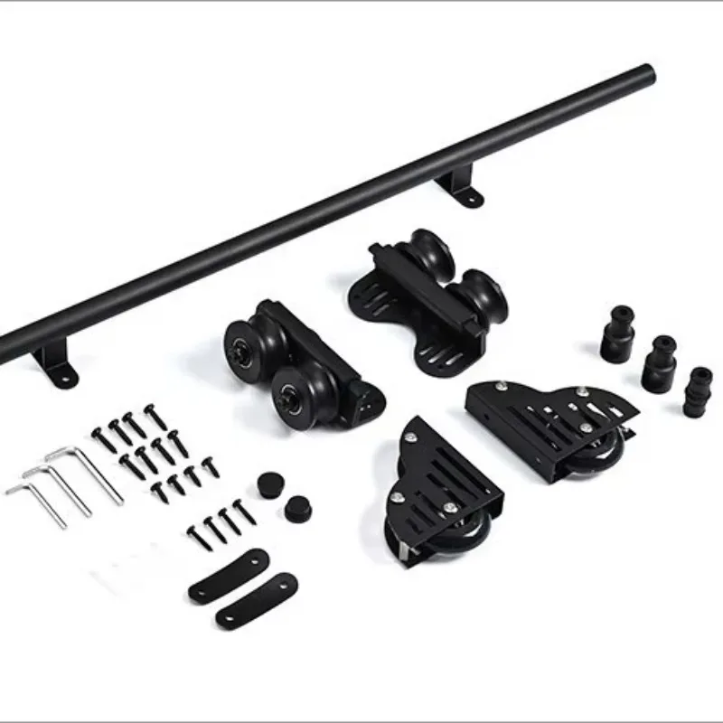 Home Office Retractable Wooden Ladder Slide Rail Sliding Library Hardware Rolling Track Kit Bottom Wheel with Brake Track ladder
