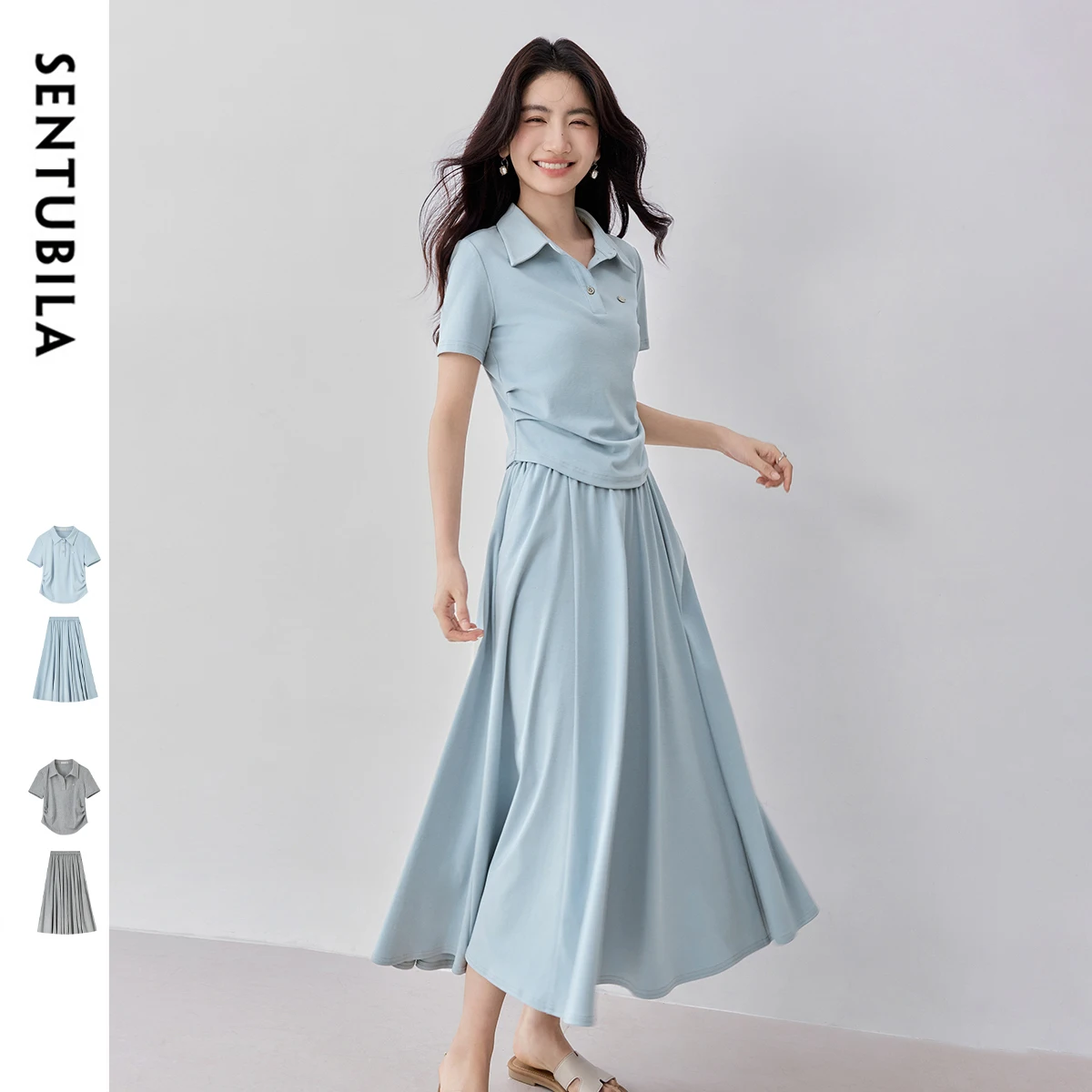 SENTUBILA 2 Piece Sets 2025 Woman Outfit Summer Women's Suit with A Skirt New in Matching Sets Office Commuter Style 152ZA1720