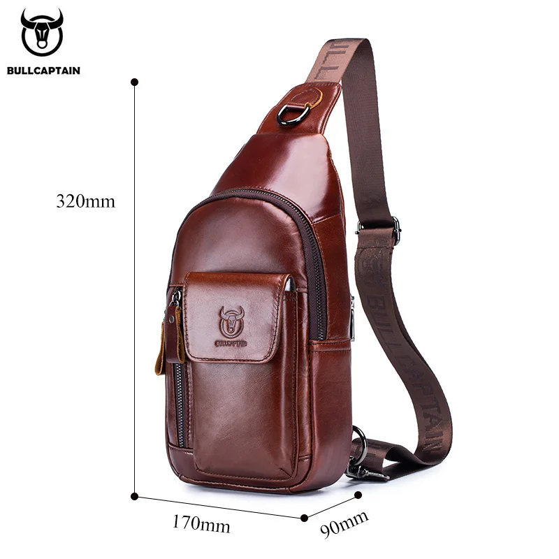 bullcaptain Men\'s Multifunction Anti-theft  Man Crossbody Cross Body Travel Sling Chest Bags Pack Messenger Pack for Male