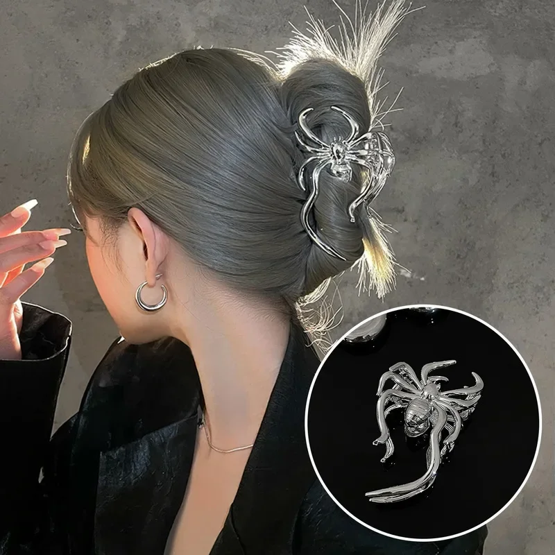 Halloween Large Spider Hair Claw Clip Korean New Personality Devil'S Claw Hairpin Gothic Punk Hair Accessories Women Headdress