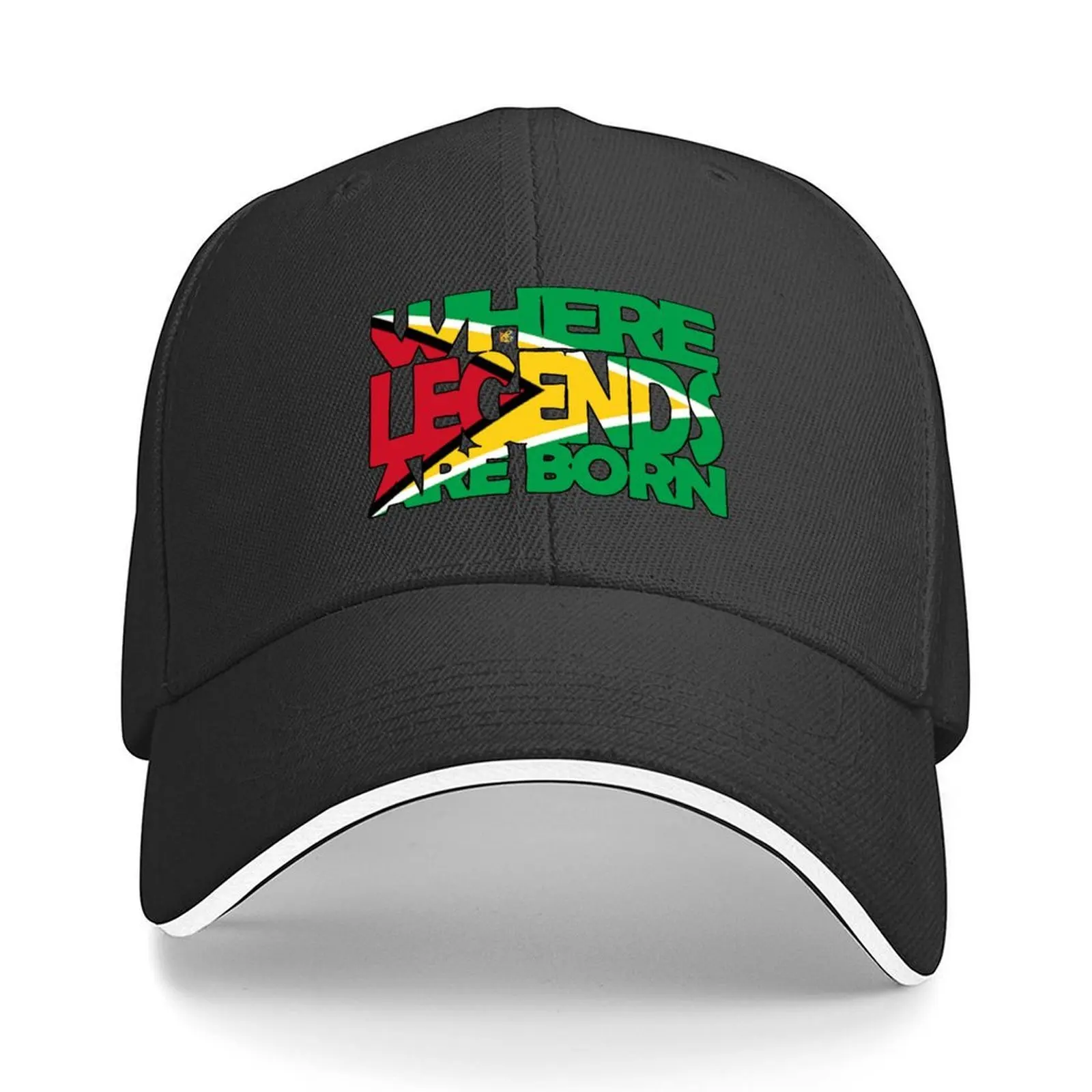 

Guyana Flag - Where Legends Are Born - Guyanese - Soca Mode Baseball Cap funny hat New Hat fishing caps man Men's Caps Women's