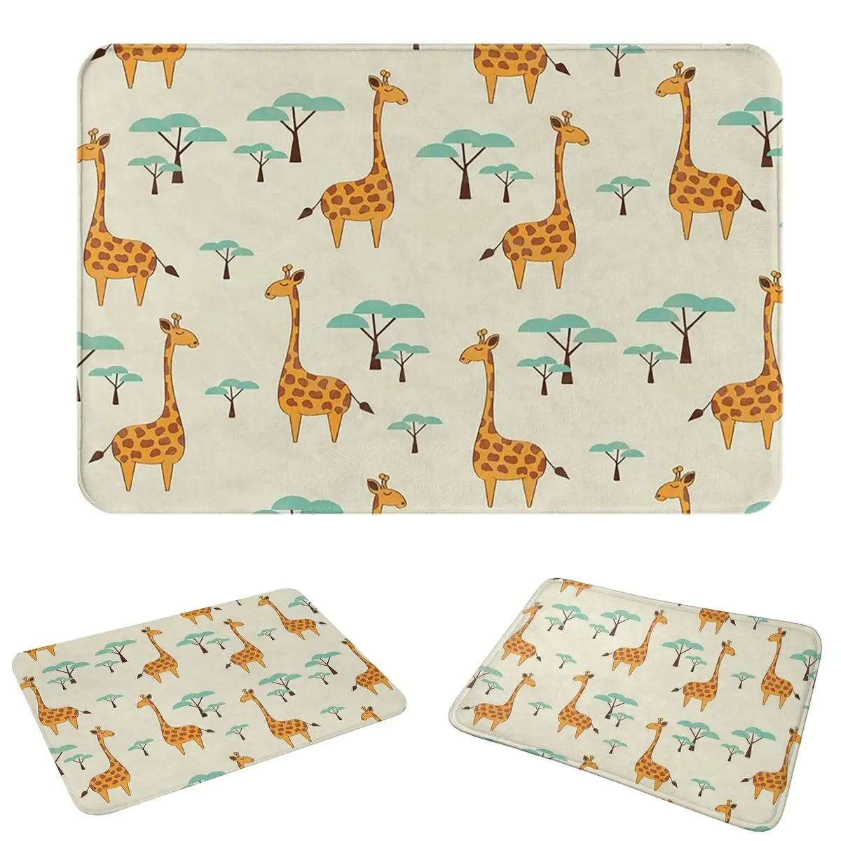 Giraffe Animal Anti-slip Doormat Floor Mat Dust-proo Carpet Rug for Kitchen Entrance Home Bathroom Footpad Mats