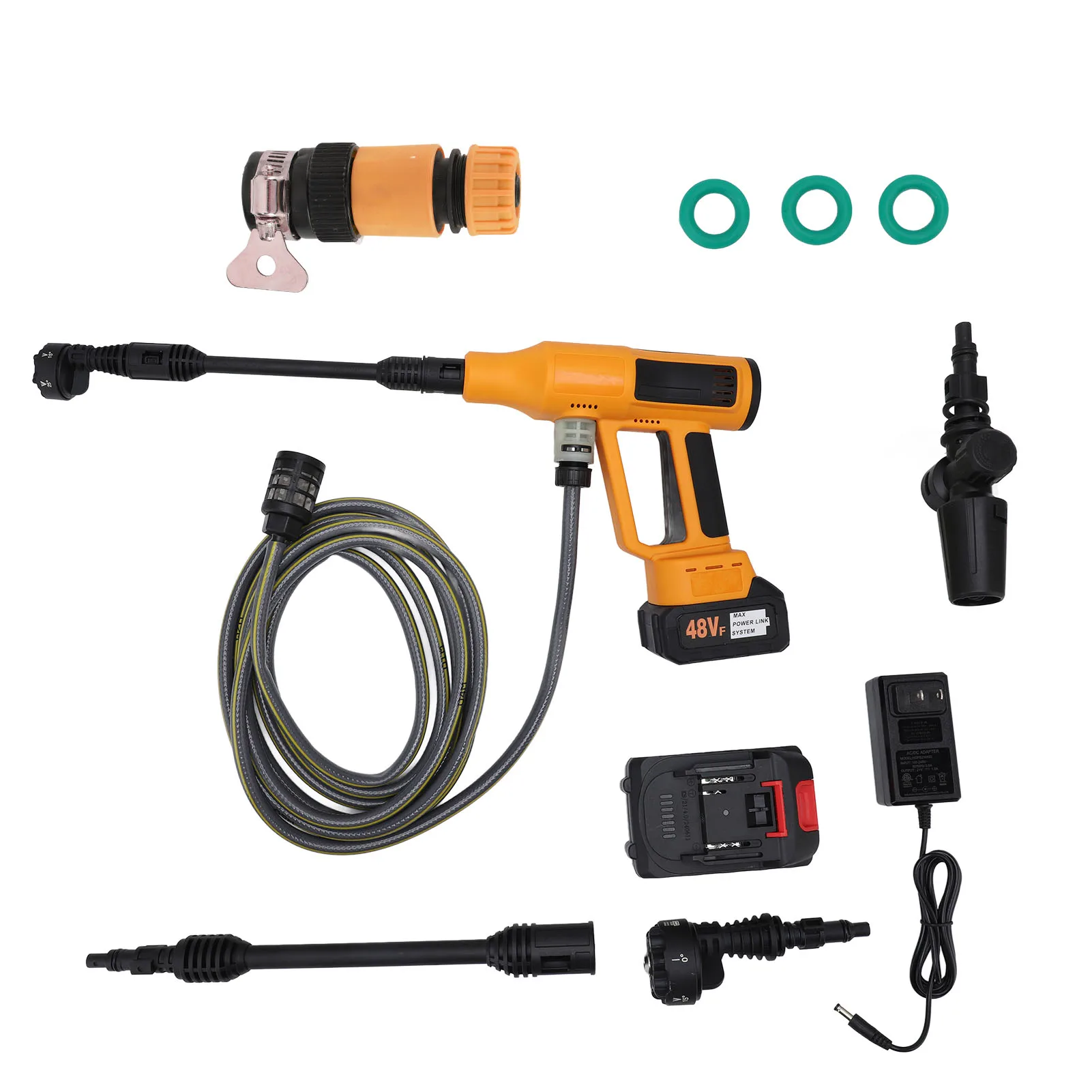 

Handheld Washer 21V 1000PSI 6 in 1 Versatile Nozzle 4825 Brushless Motor Cordless Pressure Washer for Vehicle Pool Washing