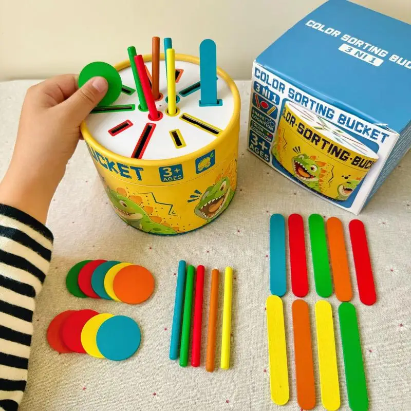 1 set houten kleurvorm voor kinderen, sorteeremmer, speelgoed Montessori, vroeg leren, peutercadeau