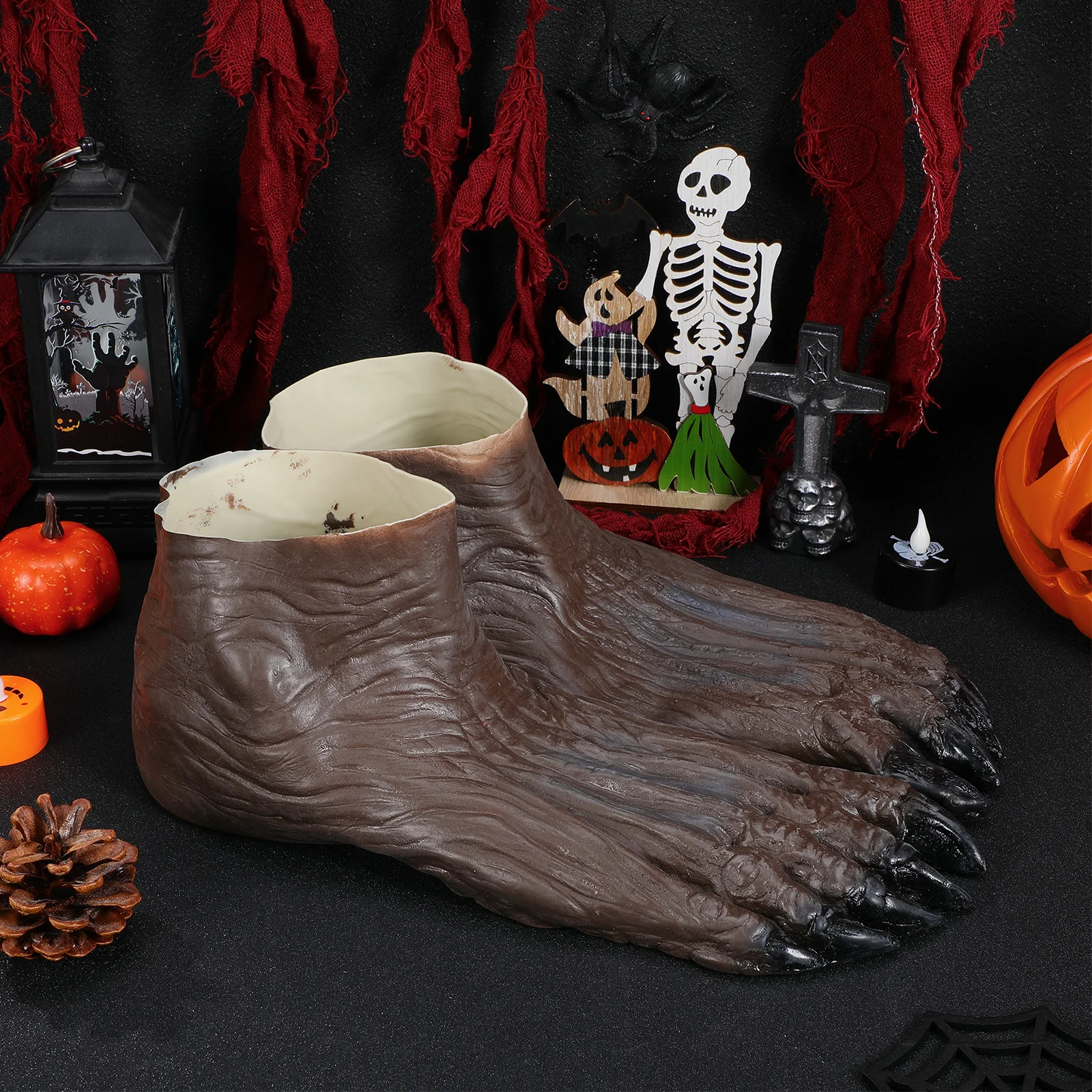 1Pair Durable Claws Foot Cover Latex Halloween Fright Decor Carnival Horror Podotheca Horror Podotheca