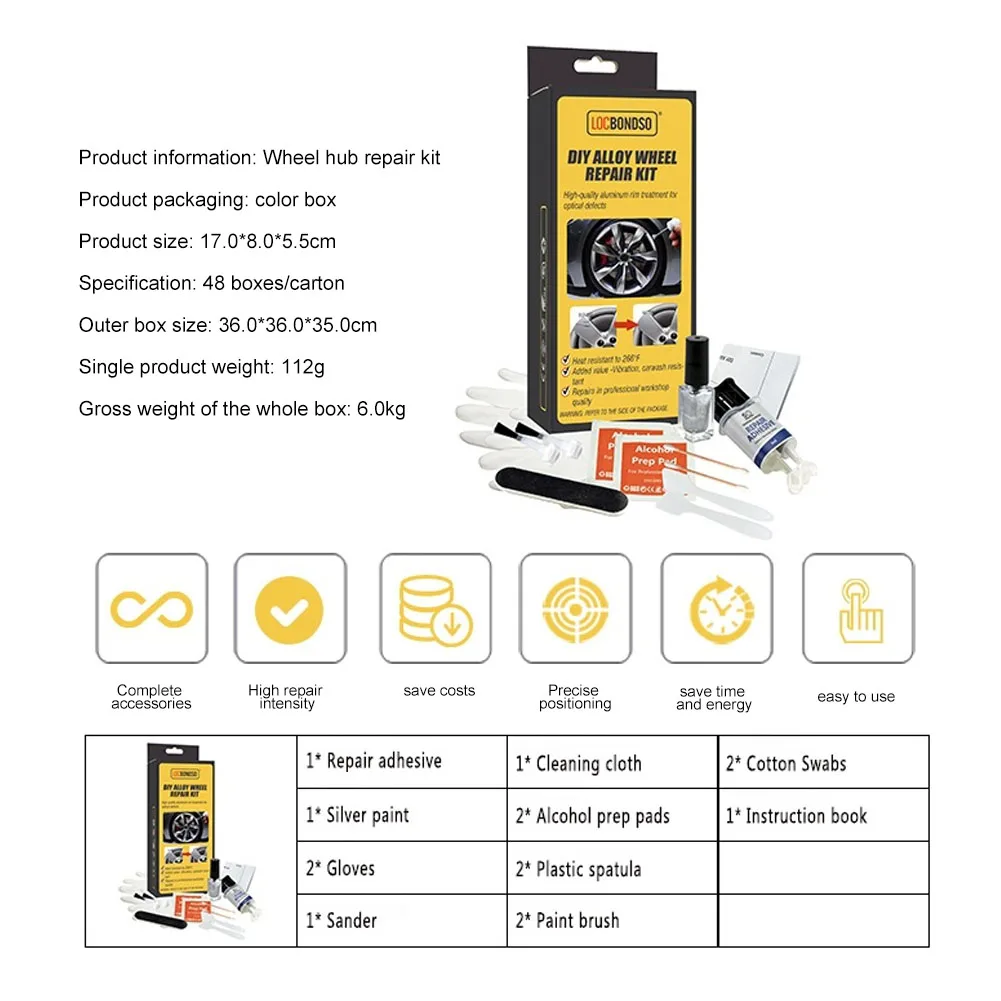 알루미늄 합금 자동차 휠 수리 키트 빨 자동 휠 림 수리 도구 세트 덴트 스크래치 복원 합금 휠 림 세트 도매