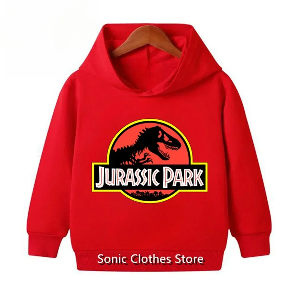 Jurassic Park Dinosaur Hoodie Kids Sweater Boys Girls Hoodie Suit Pullover Long Sleeve Spring and Autumn New Popular Anime Movie