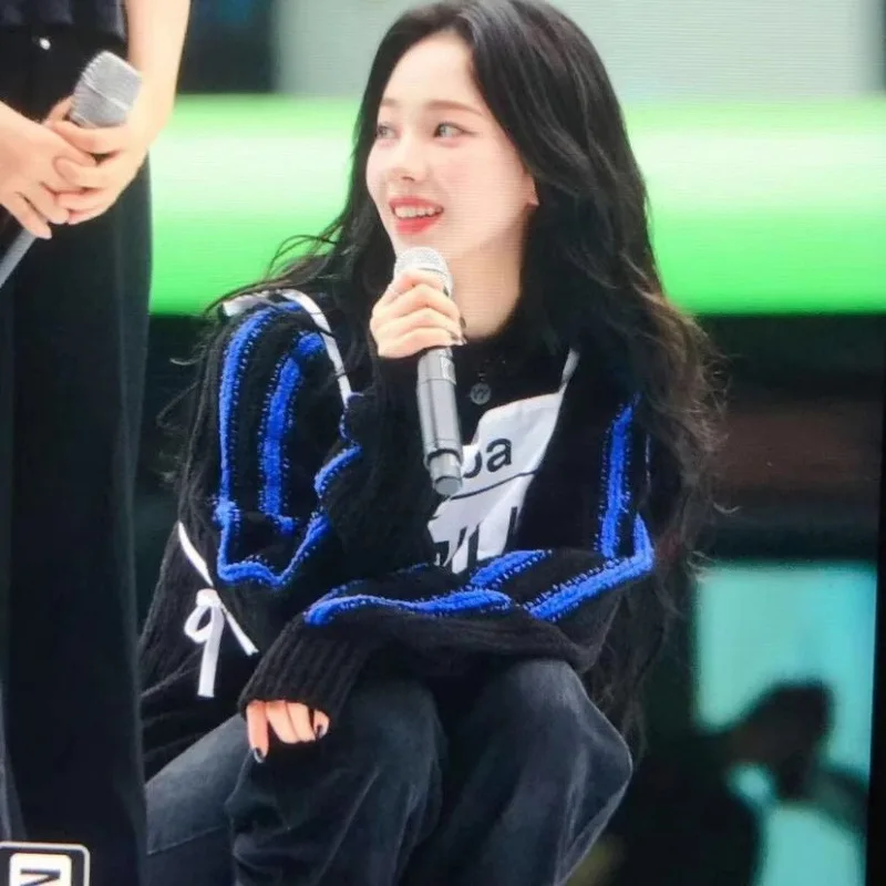 

Мужская верхняя одежда Liu Zhi Min Open YY2024: Новая осенняя вязаная куртка с воротником-стойкой на молнии, в стиле пэчворк, свободного кроя, из тонкого кроличьего меха