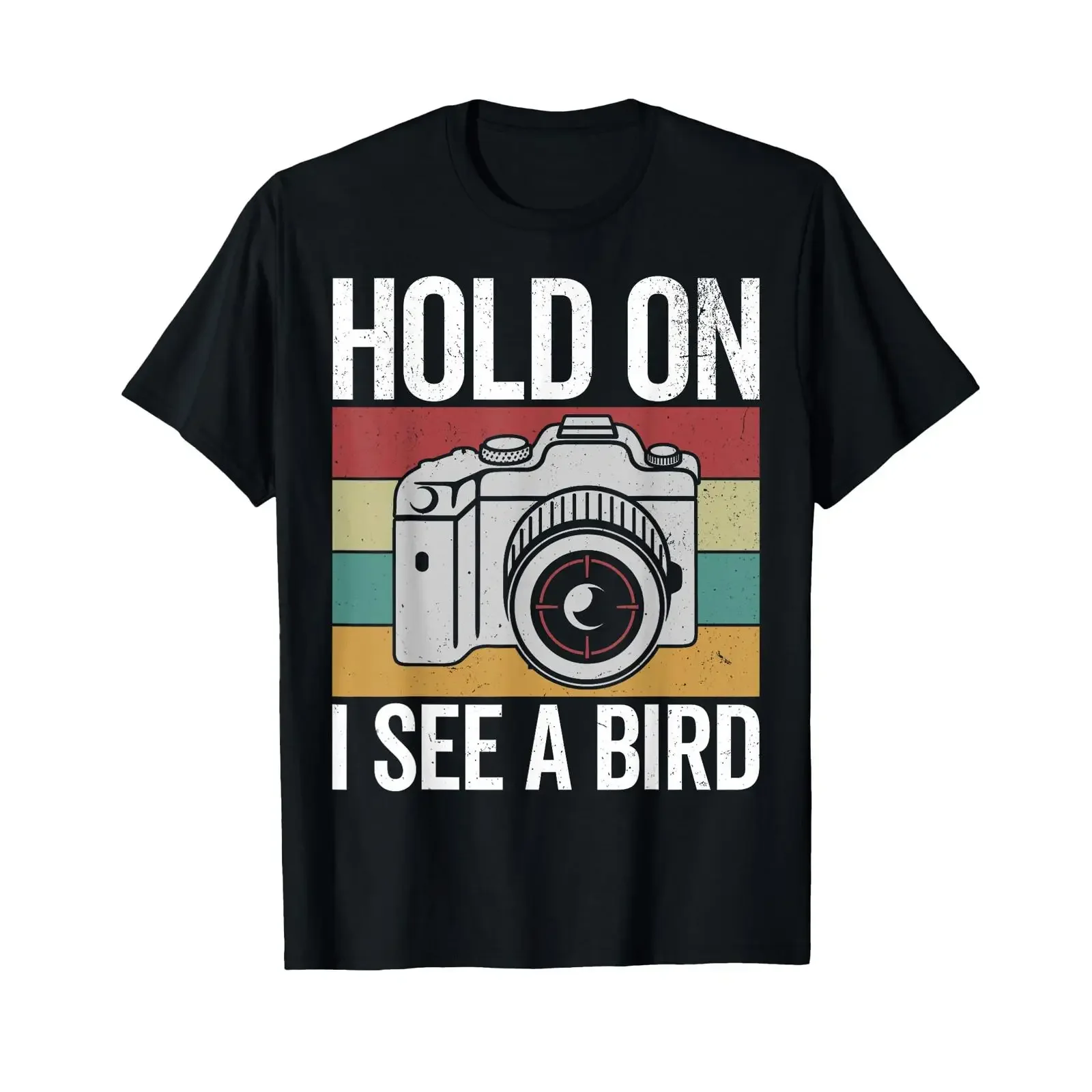 Hold on I see a bird photographe d'oiseaux rétro appareil photo vintage T Shirt vintage Washed Unisex Soft graphic Casual